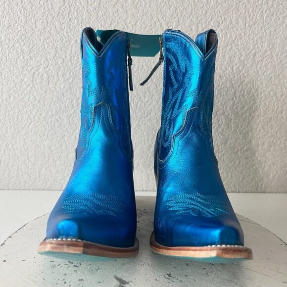 Lane SMOKESHOW Womens Cowboy Bootie 9 Blue Western Cowgirl Short Ankle Boots - Picture 5 of 11